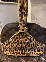 Authentic Vintage Louis Vuitton x Azzedine Alaïa 1996 Limited Edition Monogram Canvas & Leopard Calf Hair Centenaire Alma Bag “as is”