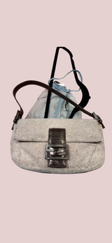 Vintage 2000s white beaded Fendi Baguette - As is TUV #3456