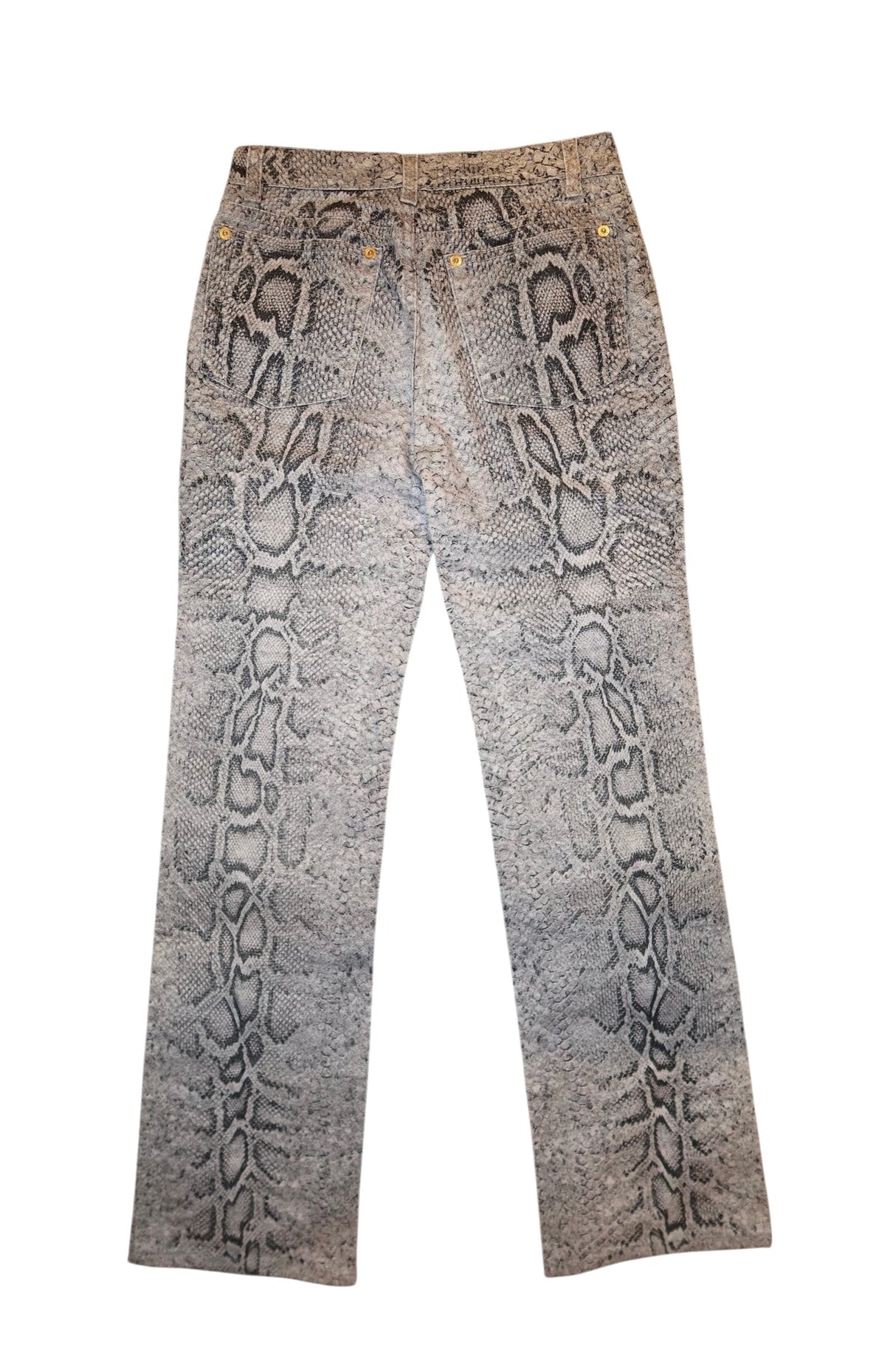 Roberto Cavalli snakeskin print jeans (XS)