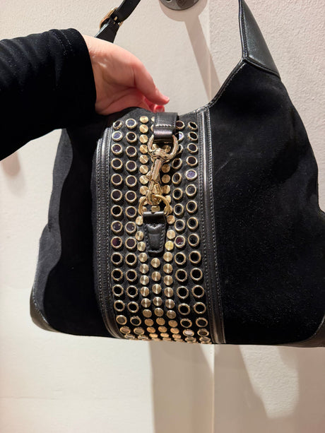 Gucci Black Suede Stuffed Bouvier Jackie O Bag - TUV #321753