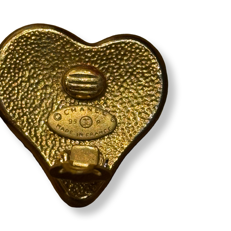 Chanel Vintage CC Heart Earrings