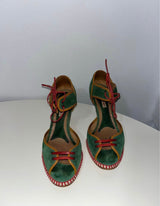 Marni Green Sandals with red leather details - size 38