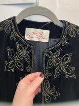 Vintage Oscar de La Renta Velvet Blazer with Gold Embroidered Detail size 6