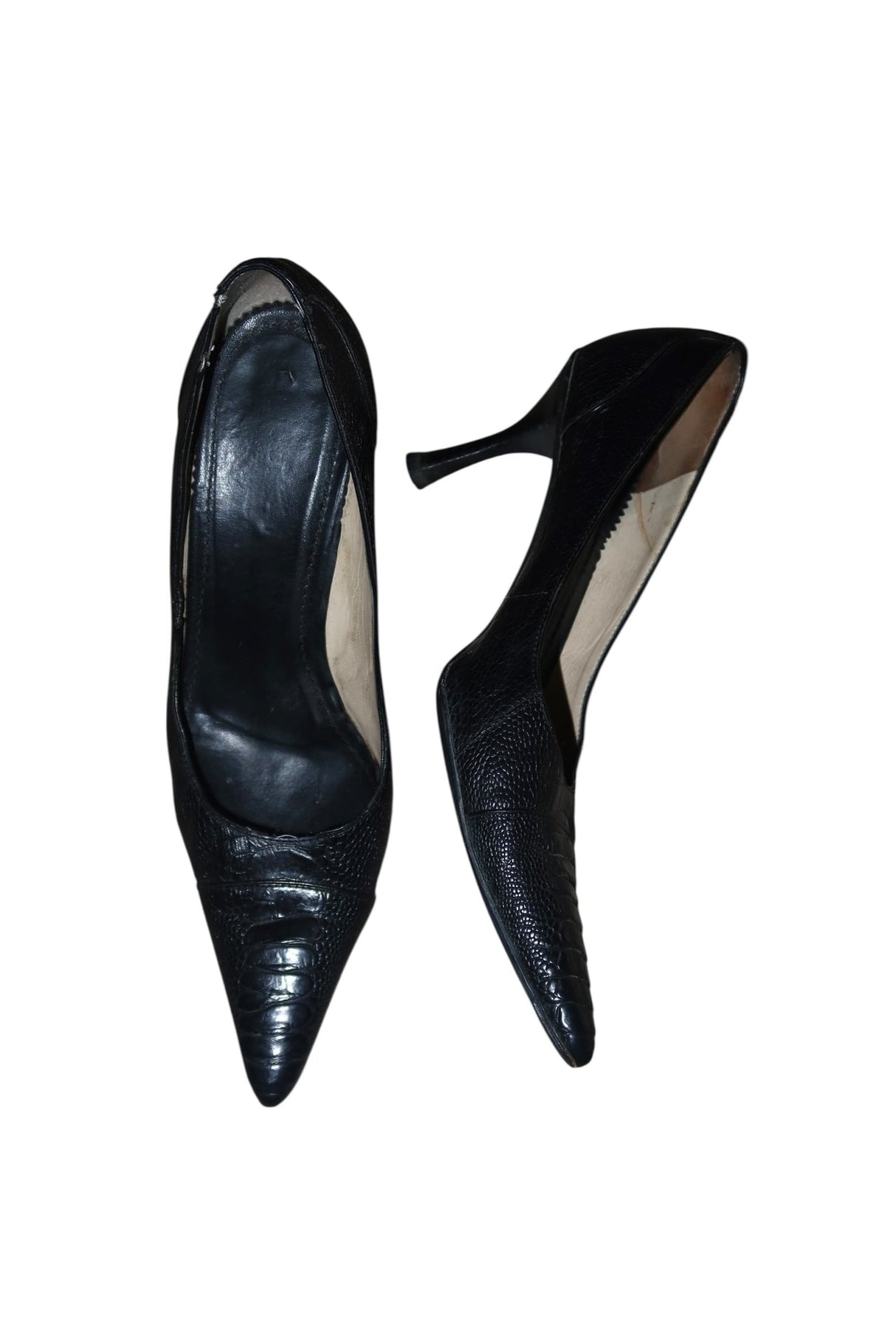 Gucci black croc heels (8.5)