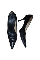 Gucci black croc heels (8.5)
