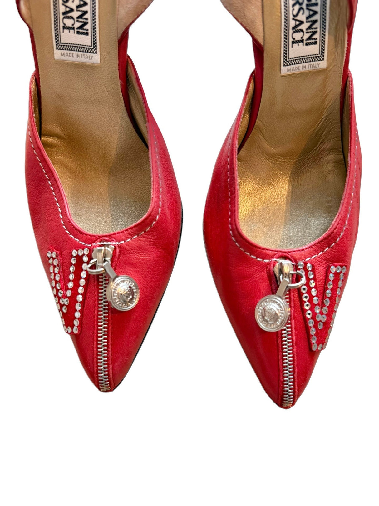 Gianni Versace red zipper heels (36.5)