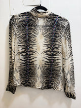 Zebra bedazzled 100% silk shirt - TUV #65768