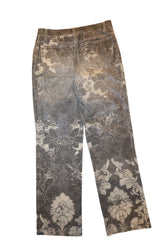 Roberto Cavalli gray jeans with baroque and metallic print (M)
