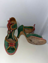Marni Green Sandals with red leather details - size 38