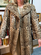 Rare Leopard Fur with Leather Trim Jacket