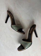 Gucci US 9.5 90s Monogram Canvas Open Toe Mules