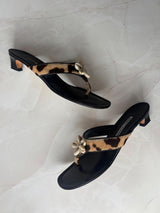 Manolo Blahnik EU 39.5 Leopard Calf Hair Kitten Heel