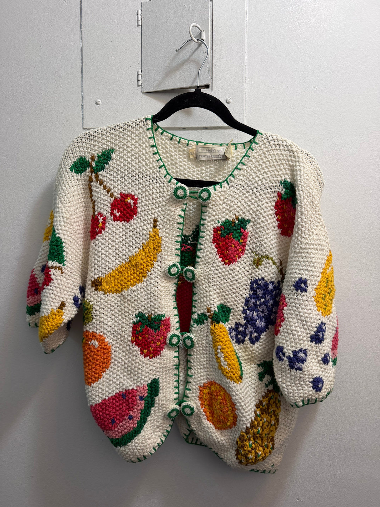 Vintage wool and cotton blend fruit sweater