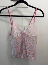 Sheer mini pink tank top