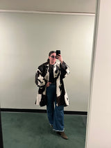 Mohl New York Fur Company Calf Hair Cow Hide Print Jacket with detachable hood