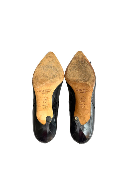 Jimmy Choo black braided bow heels (35.5)