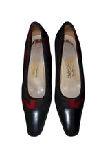 Salvatore Ferragamo multi color logo print pumps (8.5)