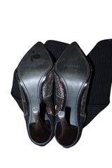 Casadei black pinstripe boots with silver details (9.5)