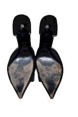 Prada black d’orsay heels with silver buckle (39.5)