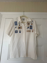 Linen white top with lady bugs - SKU TUV #32145