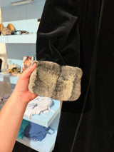 Marvin Richards Velvet Jacket with fur cuffs and collar - size 10 -