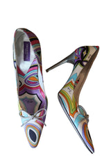 Emilio Pucci multi color satin heels (36.5)