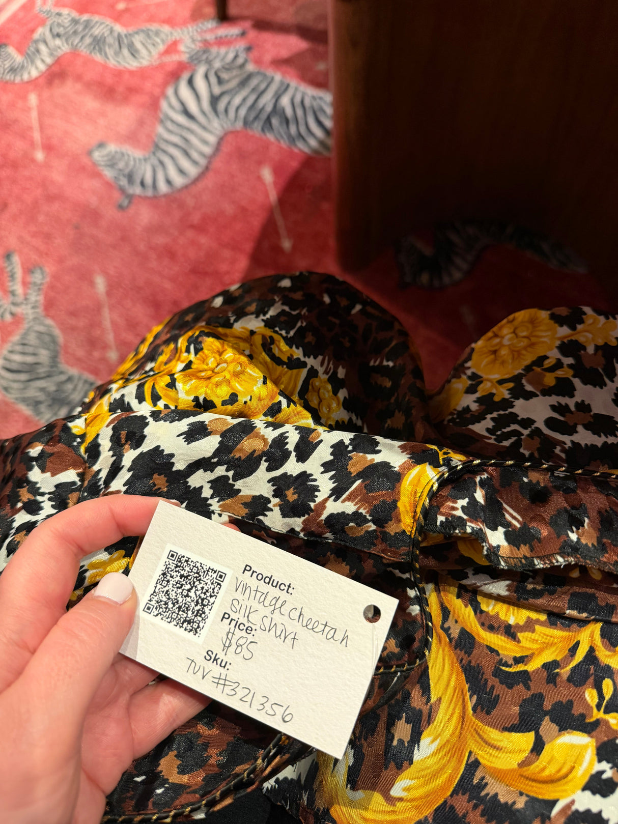 Vintage silk cheetah shirt - TUV #321356