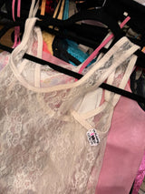 Lace sheer white tank top- SKU tuv #120