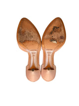 Sergio Rossi nude pink heels with tulle flower detail (35.5)