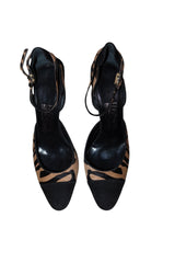 Salvatore Ferragamo ponyhair animal print d’orsay heels (7.5)
