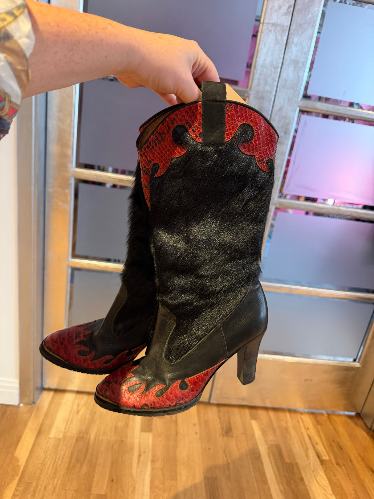 Pony hair and snakeskin boots TUV #32