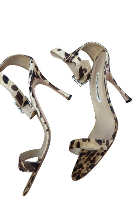 Manolo Blahnik Cheetah heels with embellished buckle (41)