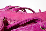 Balenciaga Perforated Mini City Bag in Pink Leather
