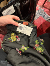 Black tang style top with floral details tuv #125678