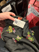 Black tang style top with floral details tuv #125678