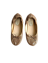 Chanel metallic rose gold ballerina flats (37)