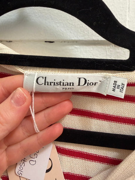 Christian Dior red and white Preloved sweater - sku TUV #5015