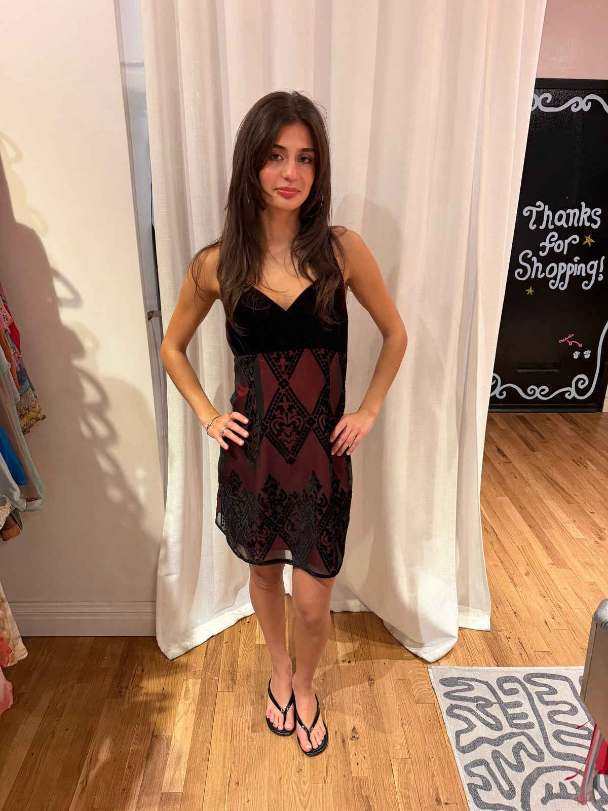 Velvet burgundy burn out mini dress