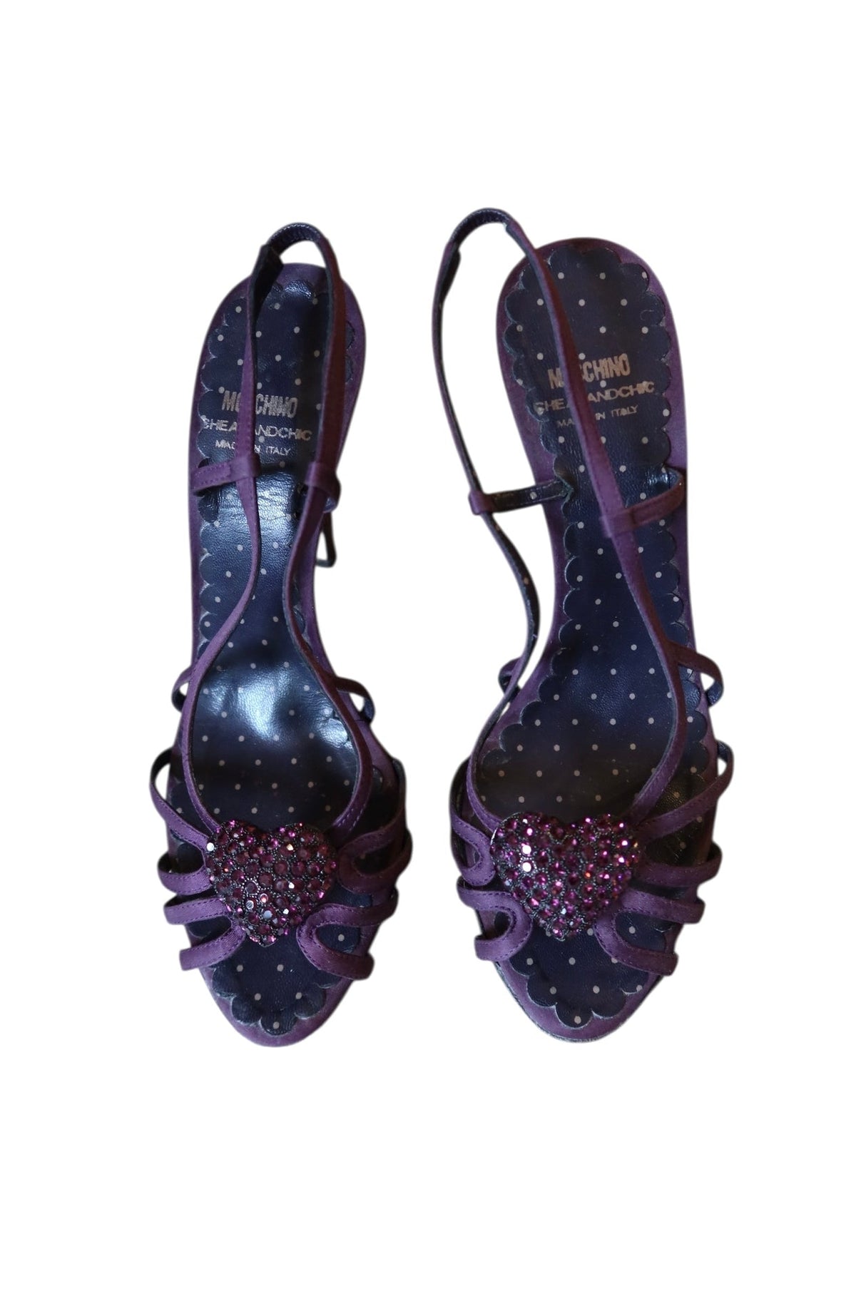Moschino purple heels with rhinestone heart (37)