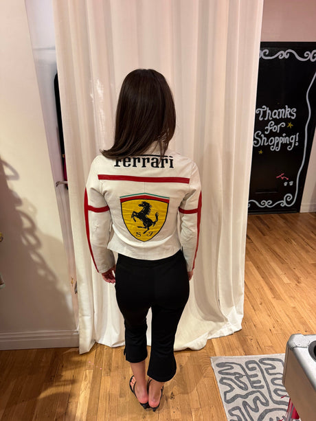 Vintage Ferrari 100% leather racing jacket - TUV #00012