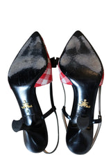 Prada red and white gingham heels with bow detail (37)