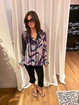 Cavalli purple tie die blouse TUV #12562