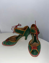 Marni Green Sandals with red leather details - size 38