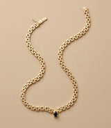 14K Gold Panther Necklace with Tourmaline