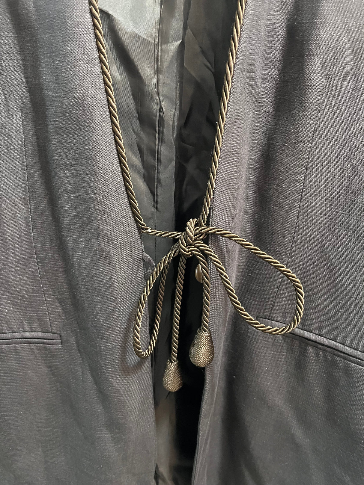 Brown Giorgio Armani Linen Blazer with Braided Detail size 44