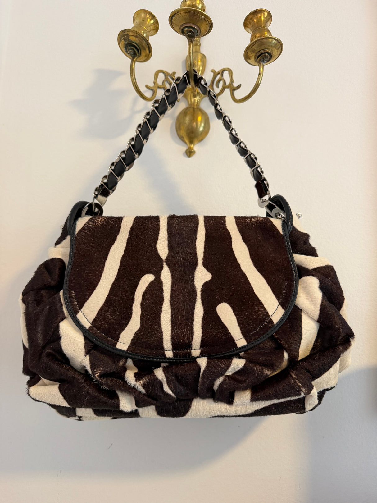 Ultra Rare Christian Dior Jazz Club Zebra Pony Hair Bag - TUV #444456