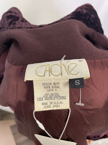 Vintage Caché Burgundy Embroidered Blazer