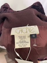 Vintage Caché Burgundy Embroidered Blazer