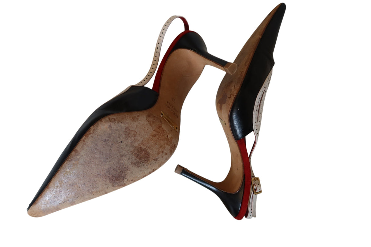 Dolce & Gabbana black and white slingbacks (38)