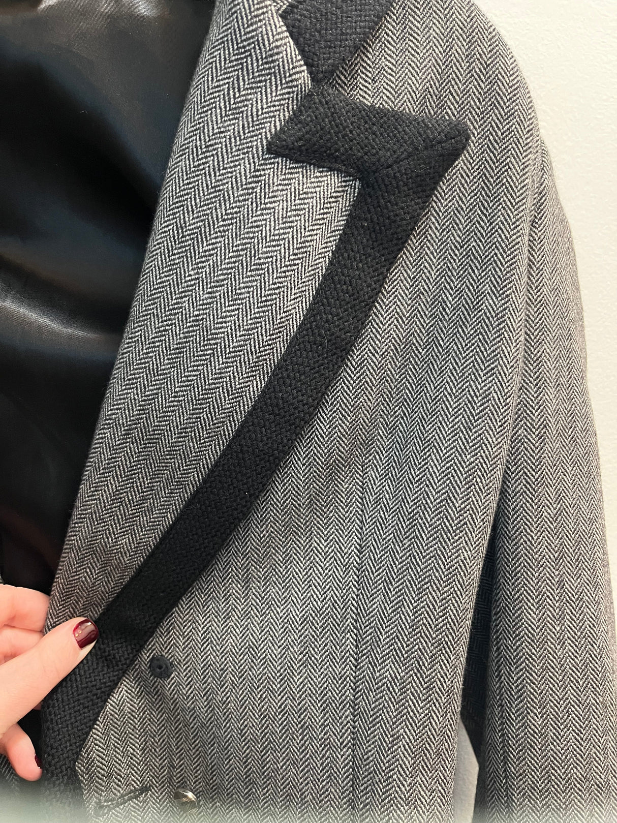 Givenchy Couture Houndstooth Gray and Black Double-Breasted Blazer Size 6